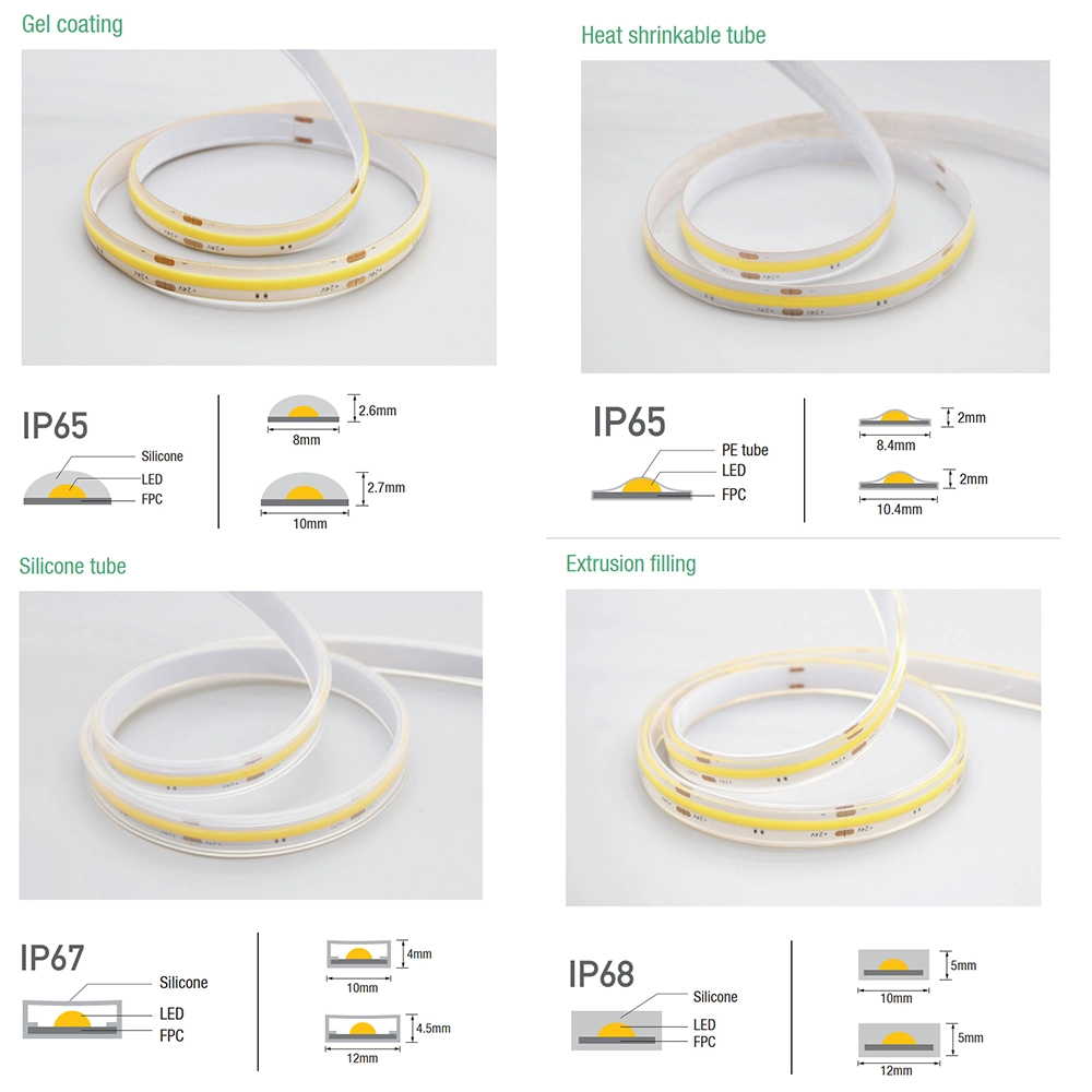 OEM High Brightness Flexible Strip Light COB LED Tape Lights for Outdoor Decoration