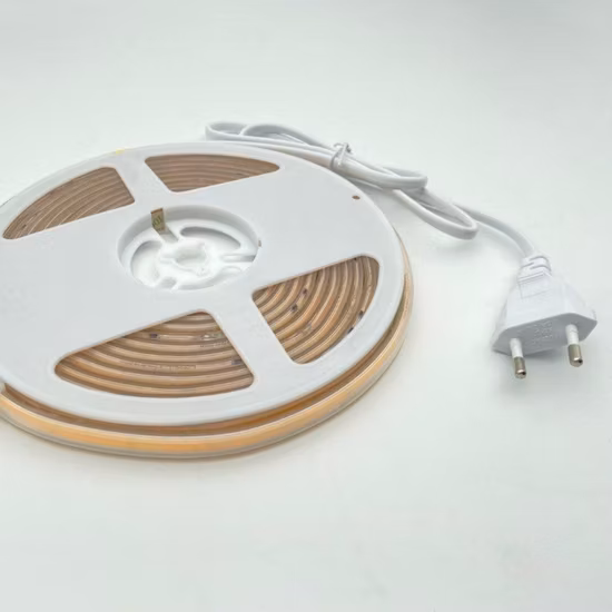 Hochspannungs-AC110/220V hochdichter COB-LED-Streifen für den Außenbereich, CRI90, punktlos, IP65, wasserdicht, UK- oder europäischer Stecker, COB-LED-Streifen