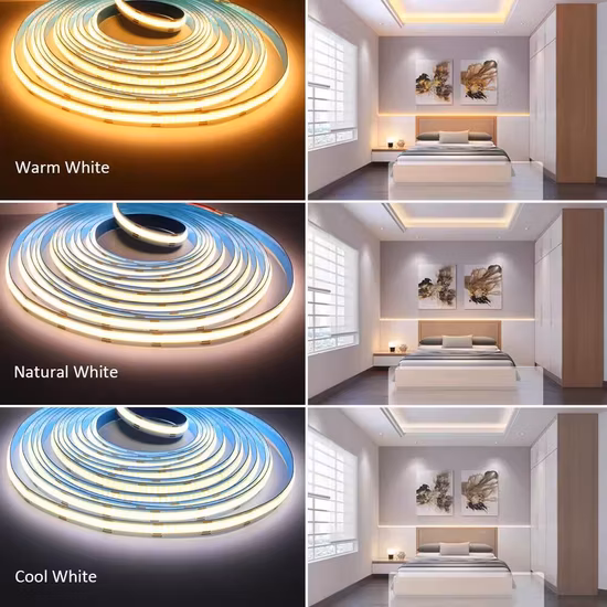 Hohe Dichte, 3 Jahre Garantie, flexibles Licht, warm, 2700 K, 3000 K, 4000 K, 6000 K, 6500 K, COB-LED-Streifen
